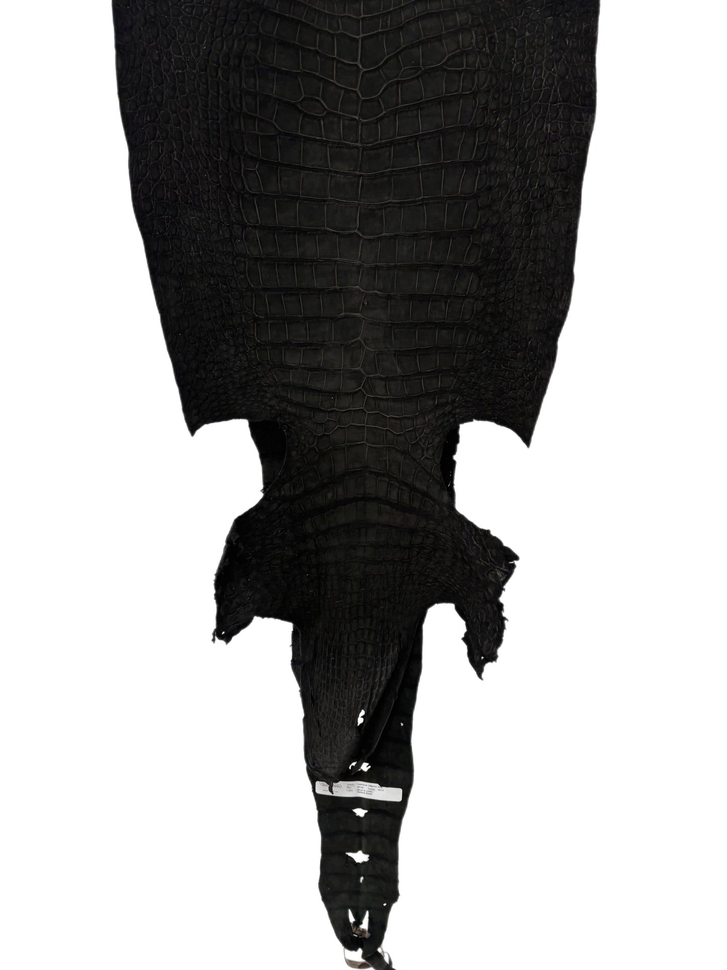 40 cm Grade 3/4 Black Nubuck Wild American Alligator Leather - Tag: LA23-0005280