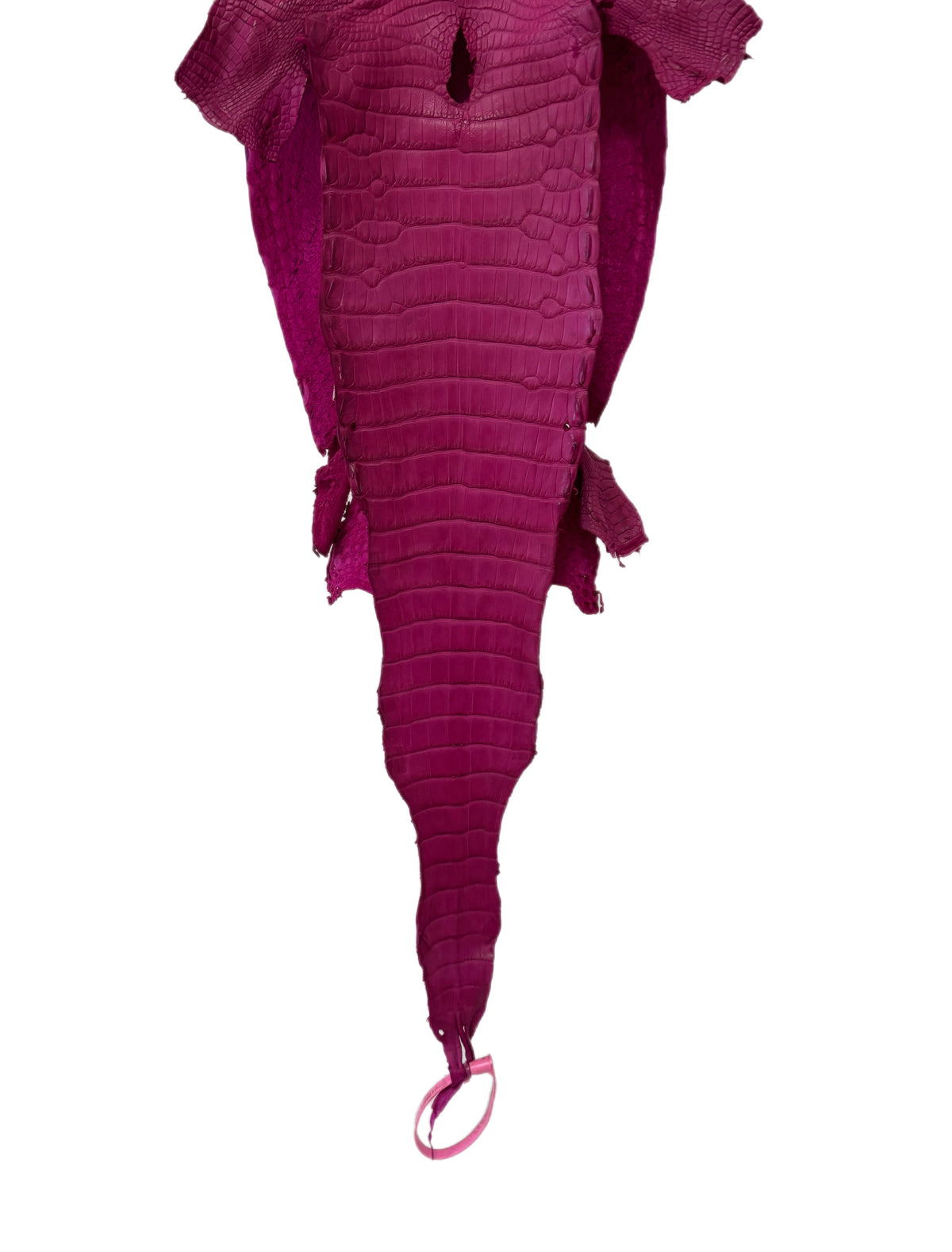 New Color! 25 cm Grade 1/2 Raspberry Matte Farm-Raised American Alligator Leather - Tag: LA24-0228861