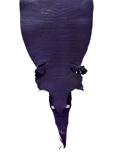 32 cm Grade 2/3 Violet Primavera Matte Farm-Raised American Alligator Leather - Tag: LA21-0328689