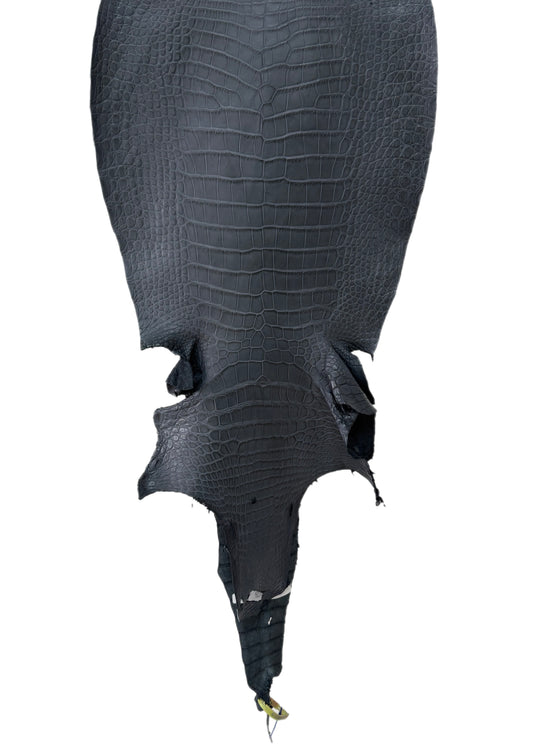 44 cm Grade 2/3 Blue Jean Matte Wild American Alligator Leather - Tag: LA25-0015285