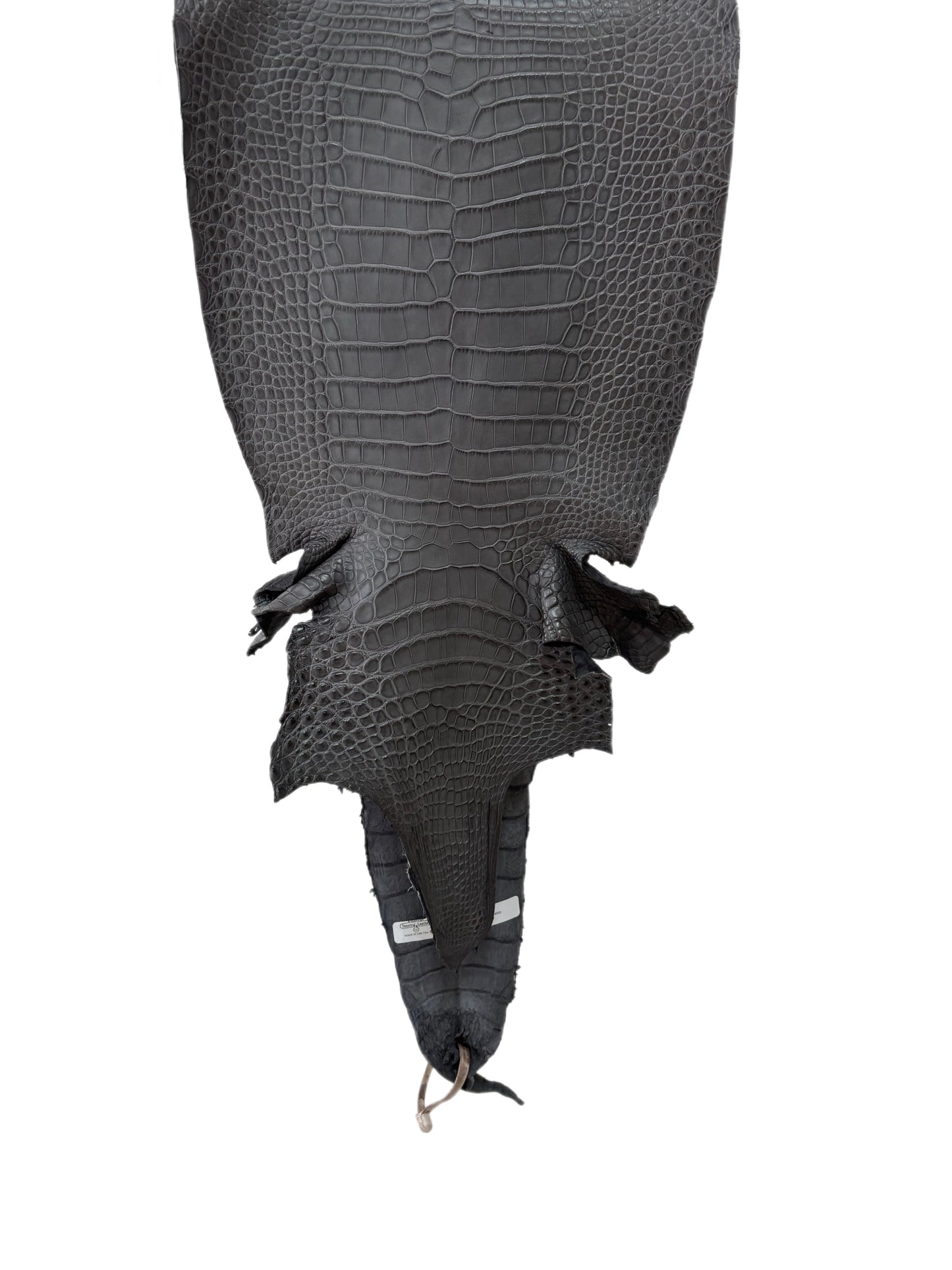31 cm Grade 1/2 Serpentine Grey Matte Farm-Raised American Alligator Leather - Tag: LA17-0274651