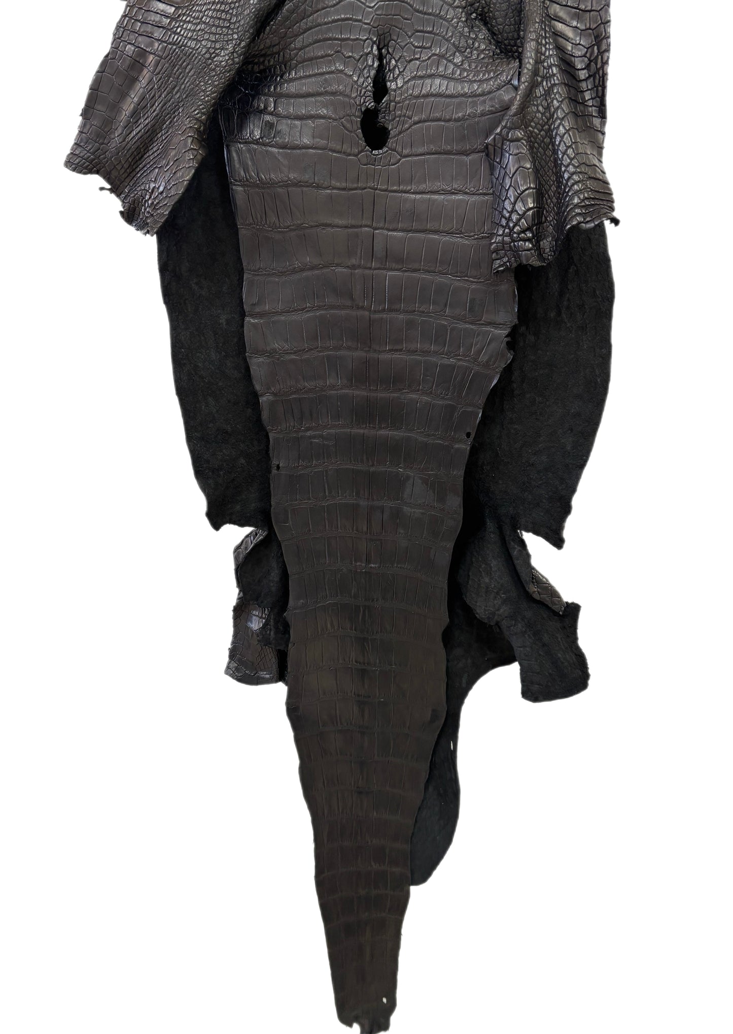 41 cm Grade 3/4 Black Matte Wild American Alligator Leather - Tag: LA23-0014177