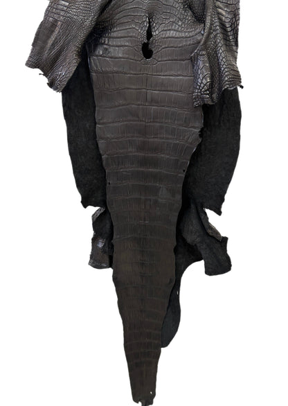 41 cm Grade 3/4 Black Matte Wild American Alligator Leather - Tag: LA23-0014177