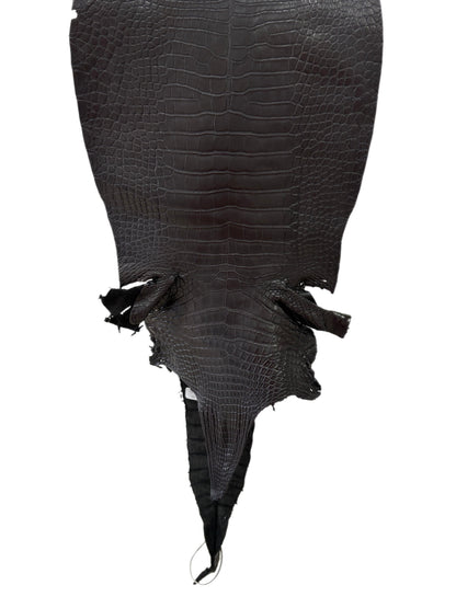 32 cm Grade 2/3 Black Matte Farm-Raised American Alligator Leather - Tag: LA23-0531307