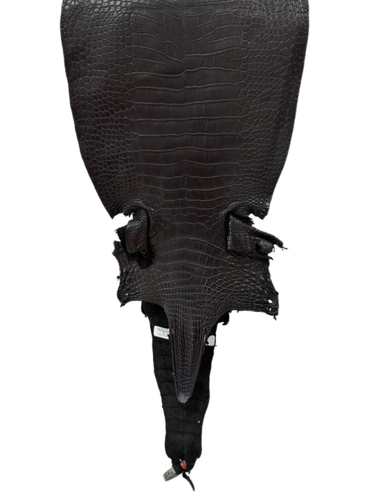 28 cm Grade 2/3 Black Matte Farm-Raised American Alligator Leather - Tag: LA23-0531064