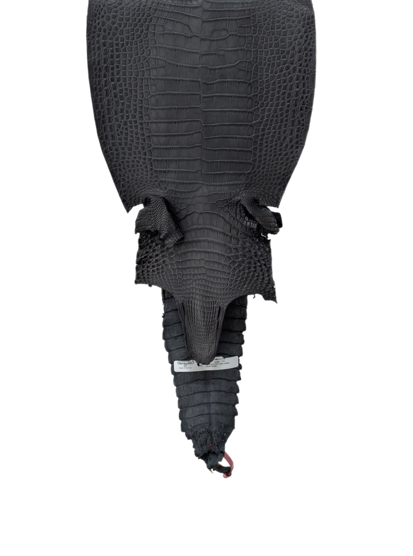 26 cm Grade 1/2 Serpentine Grey Matte Farm-Raised American Alligator Leather - Tag: FL21-0024613