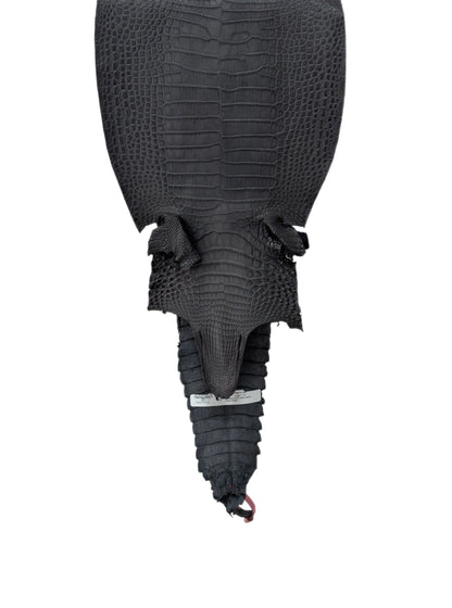26 cm Grade 1/2 Serpentine Grey Matte Farm-Raised American Alligator Leather - Tag: FL21-0024613