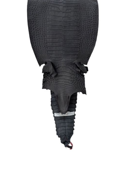 26 cm Grade 1/2 Serpentine Grey Matte Farm-Raised American Alligator Leather - Tag: FL21-0024613