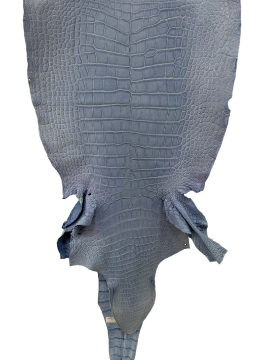 43 cm Grade 3/4 Carolina Blue Matte Wild American Alligator Leather - Tag: LA23-0027018