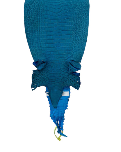 22 cm Grade 3/4 Ultramarine Matte Farm-Raised American Alligator Leather - Tag: FL22-0030294