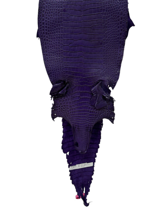 26 cm Grade 4/5 Violet Primavera Matte Farm-Raised American Alligator Leather - Tag: FL21-0024116