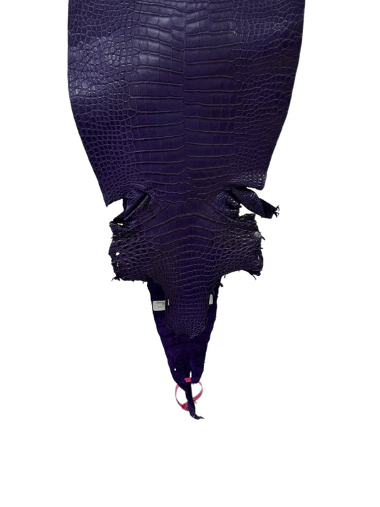 29 cm Grade 1/2 Violet Primavera Matte Farm-Raised American Alligator Leather - Tag: LA21-0308124