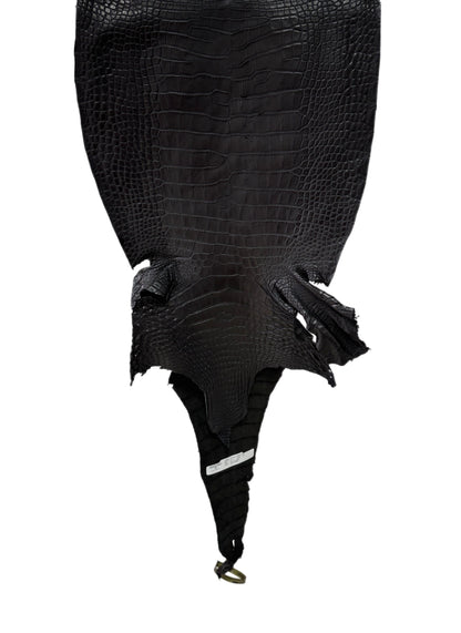 39 cm Grade 2/3 Black Matte Farm-Raised American Alligator Leather - Tag: LA25-0316335