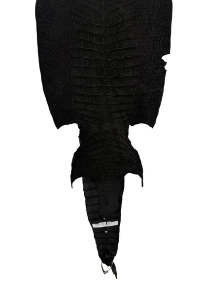 37 cm Grade 3/4 Black Nubuck Wild American Alligator Leather - Tag: LA23-0034146