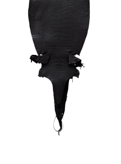 23 cm Grade 2/3 Black Matte Farm-Raised American Alligator Leather - Tag: LA23-0531432