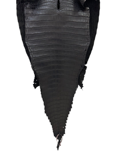 37 cm Grade 1/2 Black Matte Farm-Raised American Alligator Leather - Tag: FL18-0034673