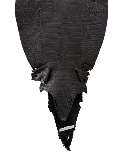 39 cm Grade 1/2 Black Matte Farm-Raised American Alligator Leather - Tag: FL18-0034845