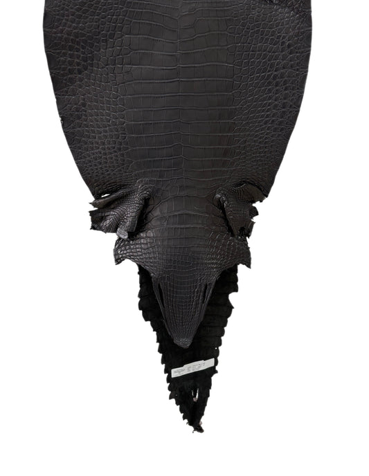 39 cm Grade 1/2 Black Matte Farm-Raised American Alligator Leather - Tag: FL18-0034845