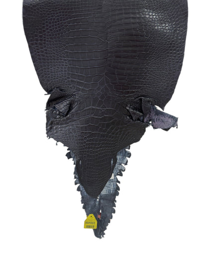 38 cm Grade 3/4 Navy Blue Matte Farm Raised American Alligator Leather - Tag: GA14-0021584