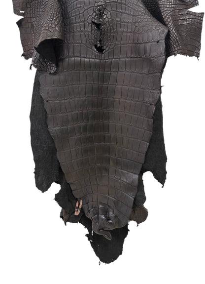 67 cm Grade 2/3 Black Matte Wild American Alligator Leather - Tag: FL24-0077570