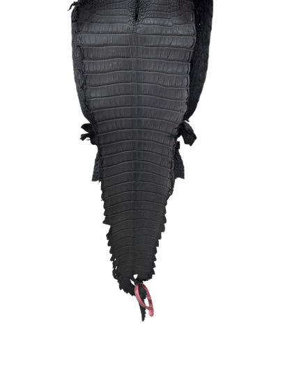24 cm Grade 1/2 Serpentine Grey Matte Farm-Raised American Alligator Leather - Tag: FL21-0024507