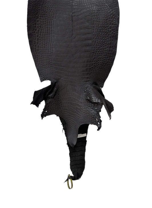 36 cm Grade 1/2 Black Matte Farm-Raised American Alligator Leather - Tag: LA25-0316538