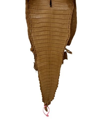 27 cm Grade 2/3 Antique Saddle Matte Farm-Raised American Alligator Leather - Tag: FL21-0024610
