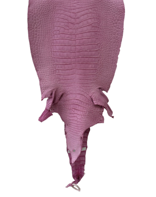40 cm Grade 2/3 Cotton Candy Matte Wild American Alligator Leather - Tag: LA23-0040318