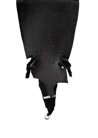 35 cm Grade 2/3 Black Matte Farm-Raised American Alligator Leather - Tag: LA25-0311326
