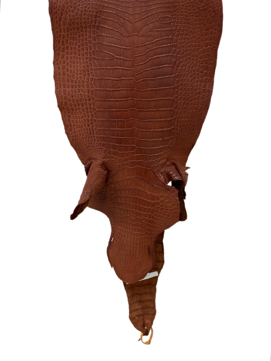 39 cm Grade 4/5 Rustic Cognac Matte Wild American Alligator Leather - Tag: LA23-0014418