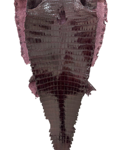 43 cm Grade 1/2 Burgundy Glazed Farm-Raised American Alligator Leather - Tag: GA13-0024552
