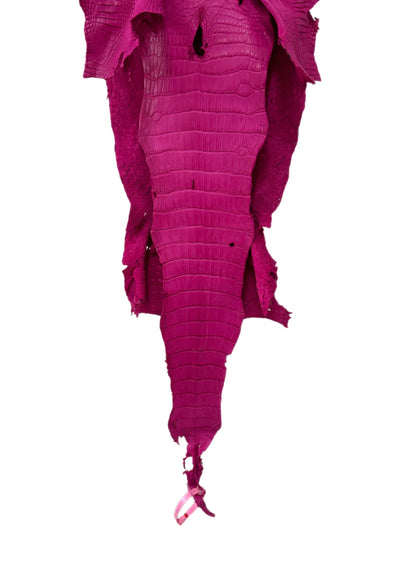 31 cm Grade 3/4 Fuchsia Matte Wild American Alligator Leather - Tag: MS23-0000273