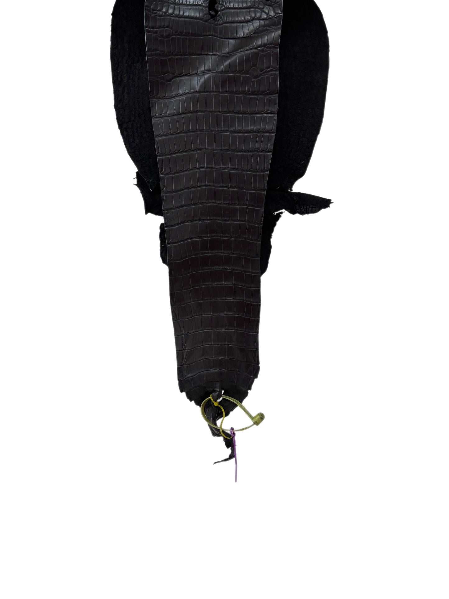 25 cm Grade 1/2 Black Matte Farm-Raised American Alligator Leather - Tag: LA16-0436904