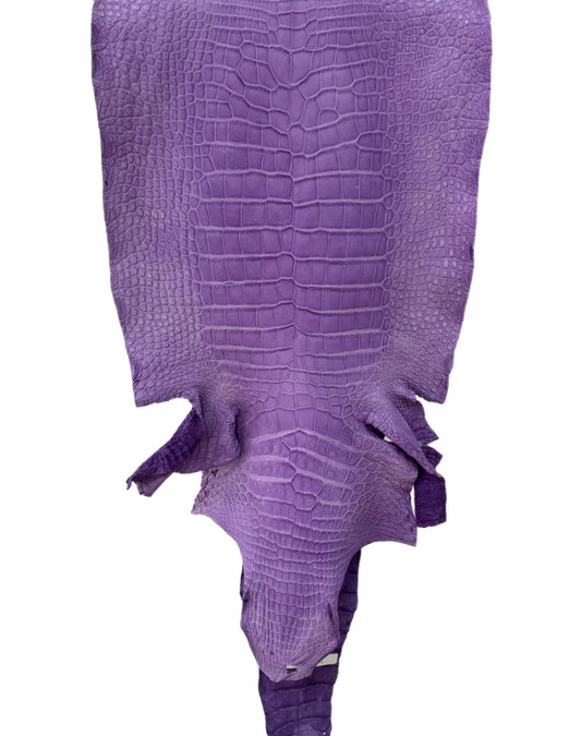 40 cm Grade 2/3 Lavender Jade Desert Wild American Alligator Leather - Tag: LA23-0014576