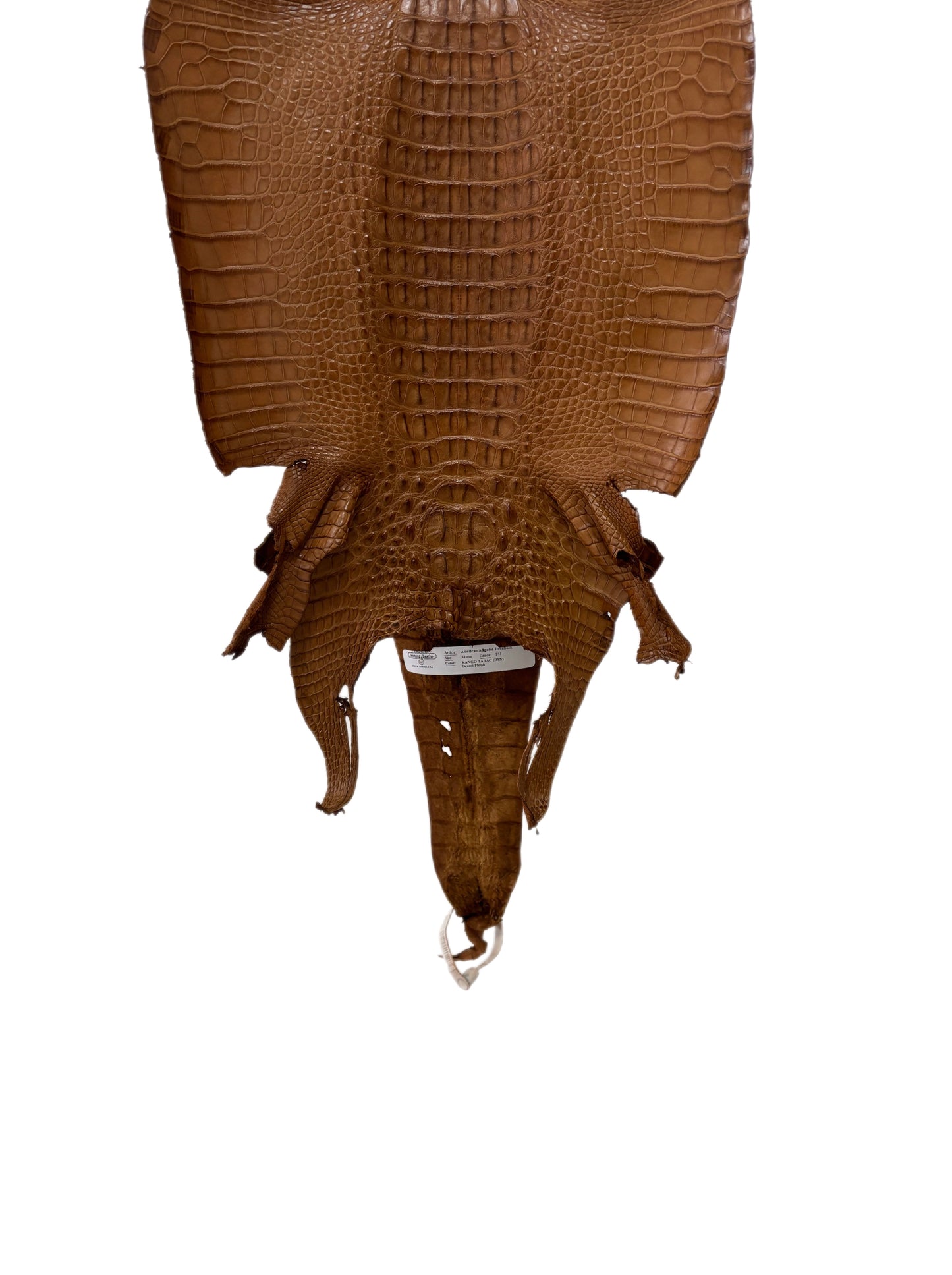 34 cm Grade 1/2 Kango Tabac Matte Farm-Raised American Alligator Leather - Tag: LA23-0377159