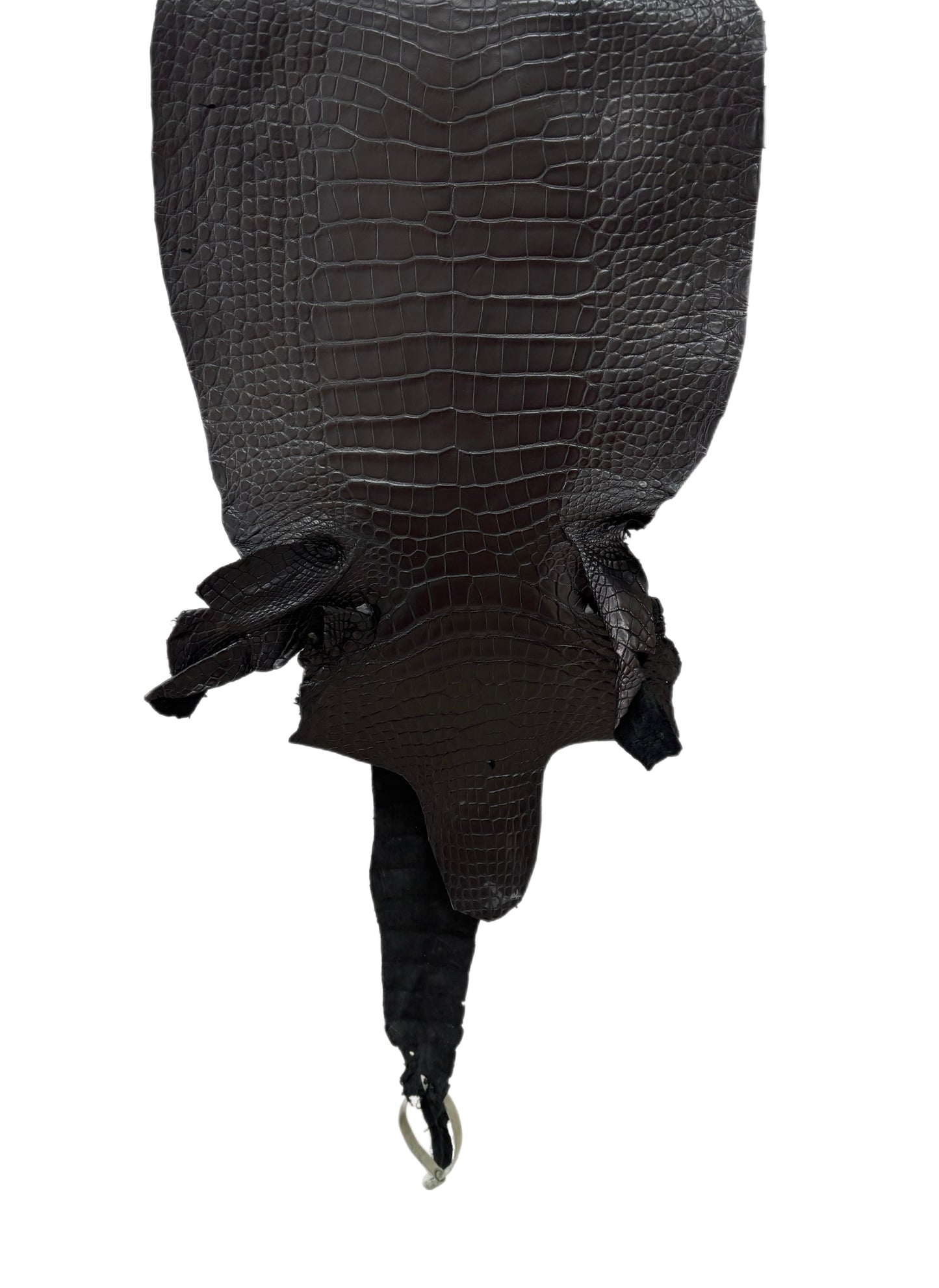 28 cm Grade 1/2 Black Matte Wild American Alligator Leather - Tag: LA17-0034821