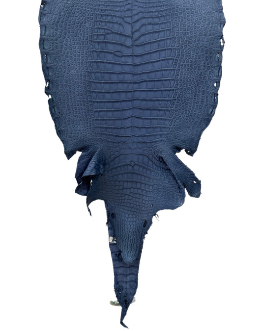 35 cm Grade 2/3 Indigo Matte Wild American Alligator Leather - Tag: LA16-0019736