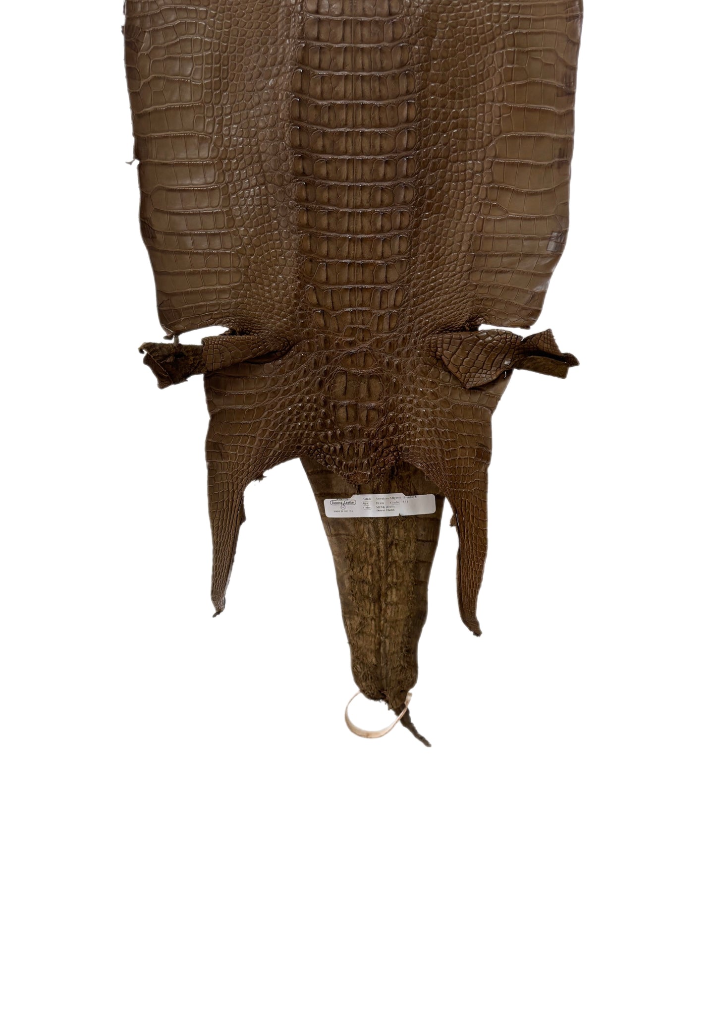 31 cm Grade 1/2 Mink Matte Farm-Raised American Alligator Hornback Leather - Tag: LA23-0377162