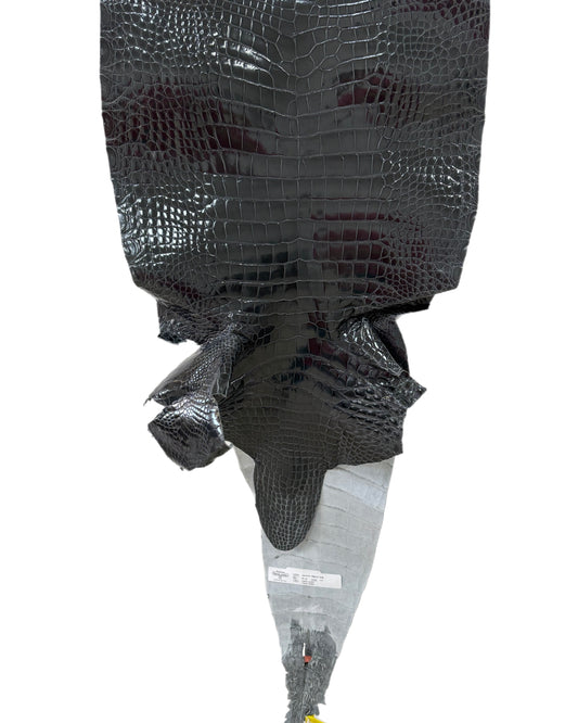 36 cm Grade 1/2 Grey Glazed Farm-Raised American Alligator Leather - Tag: GA14-0021348