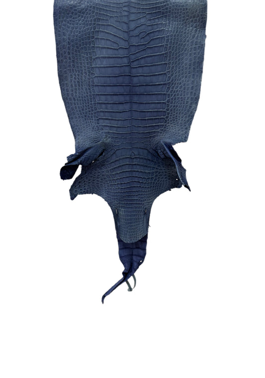 34 cm Grade 1/2 Indigo Matte Wild American Alligator Leather - Tag: LA16-0030909