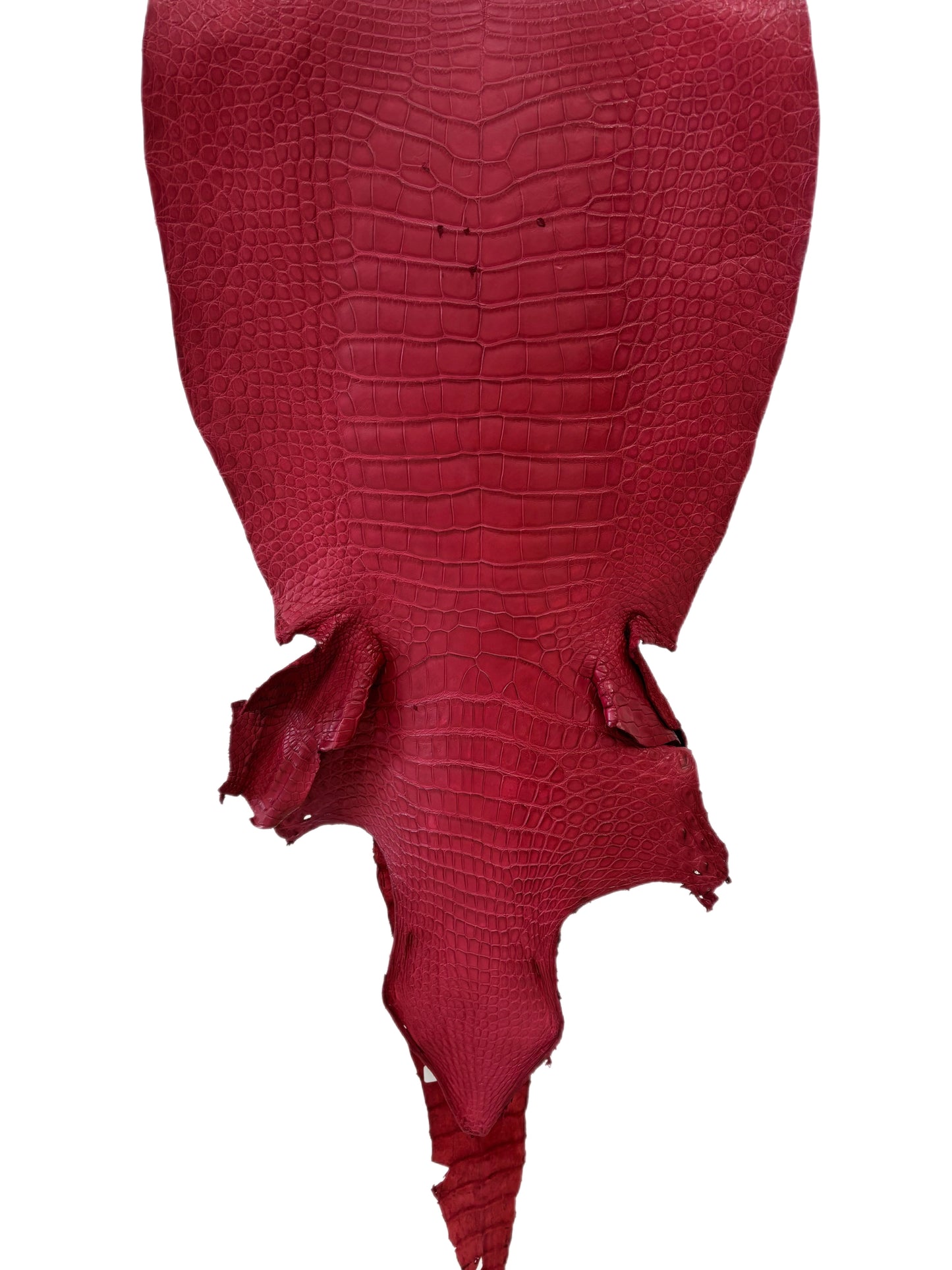 43 cm Grade 3/4 Scarlet Matte Wild American Alligator Leather - Tag: LA23-0030780