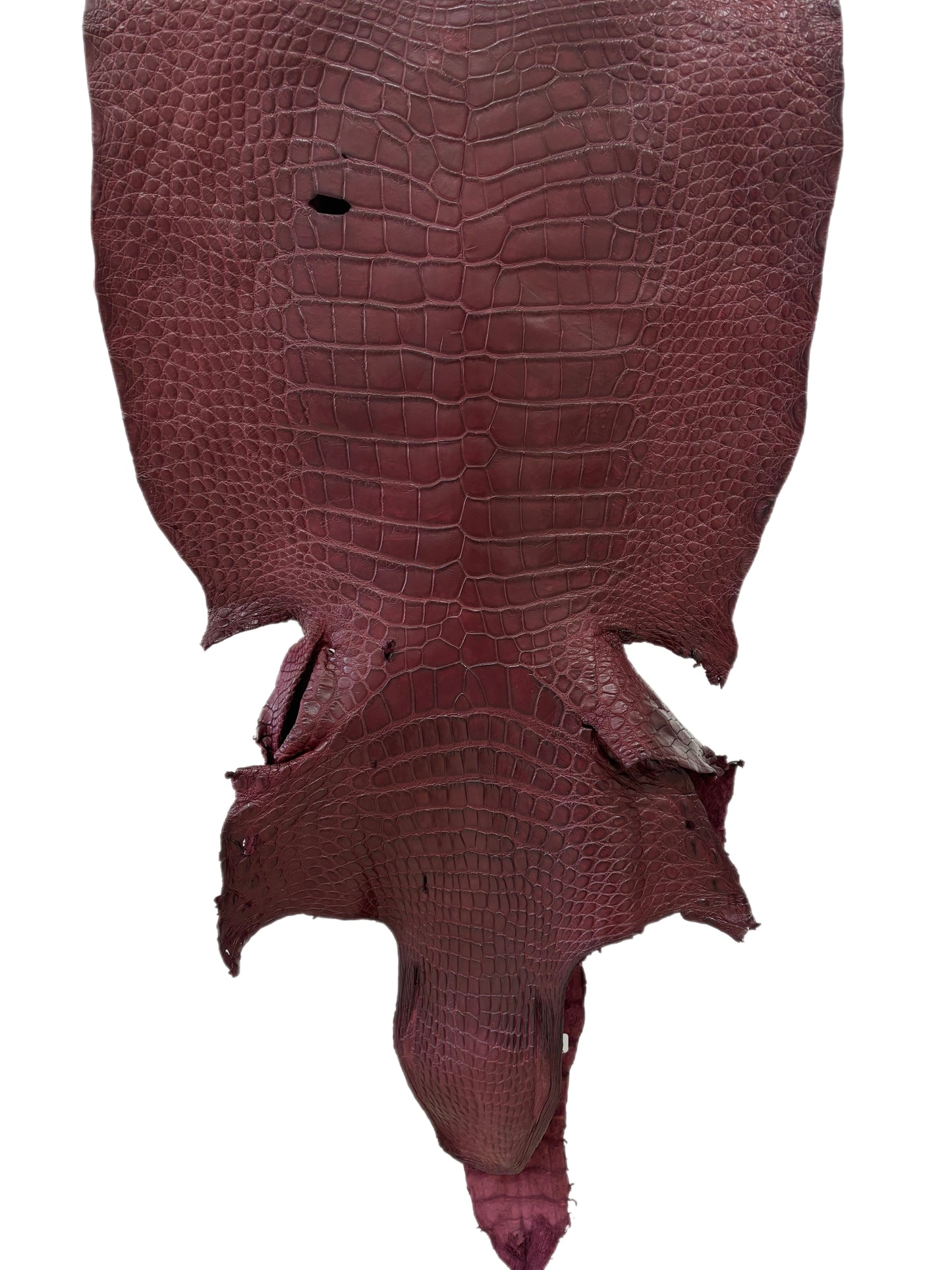 46 cm Grade 3/4 Bordeaux Matte Wild American Alligator Leather - Tag: LA24-0031231