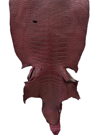 46 cm Grade 3/4 Bordeaux Matte Wild American Alligator Leather - Tag: LA24-0031231