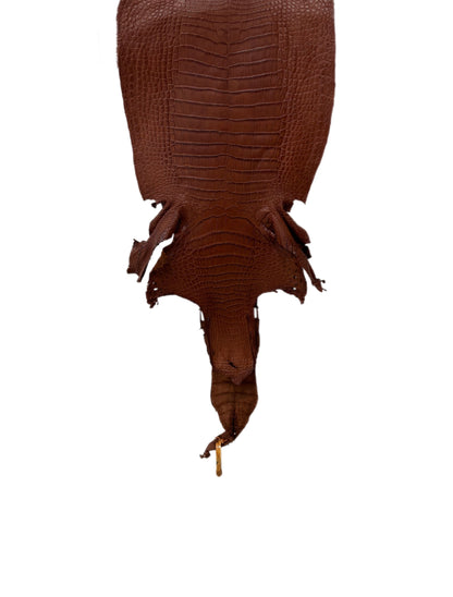 33 cm Grade 3/4 Rustic Cognac Matte Wild American Alligator Leather - Tag: LA23-0050921