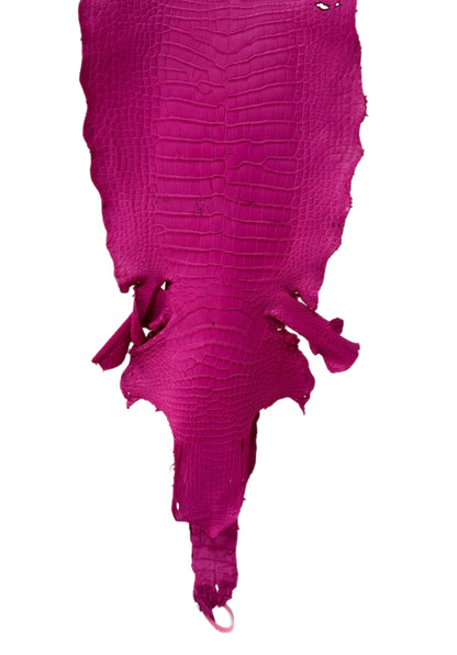 34 cm Grade 4/5 Fuchsia Matte Wild American Alligator Leather - Tag: MS24-0000641