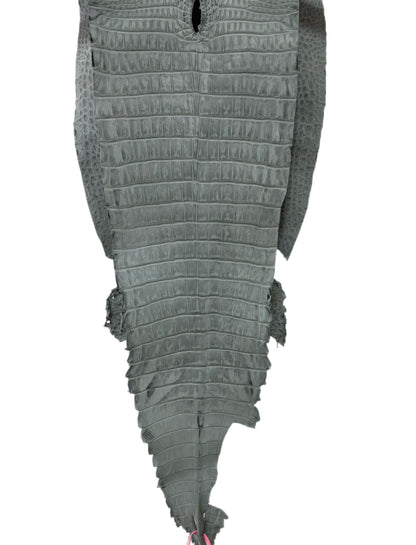 New Color and Finish! 32 cm Grade 1/2 Charcoal Grey Nubuck Farm-Raised American Alligator Leather - Tag: FL21-0024335