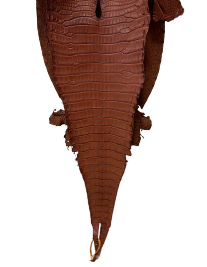 39 cm Grade 2/3 Rustic Cognac Matte Farm-Raised American Alligator Leather - Tag: LA17-0274361