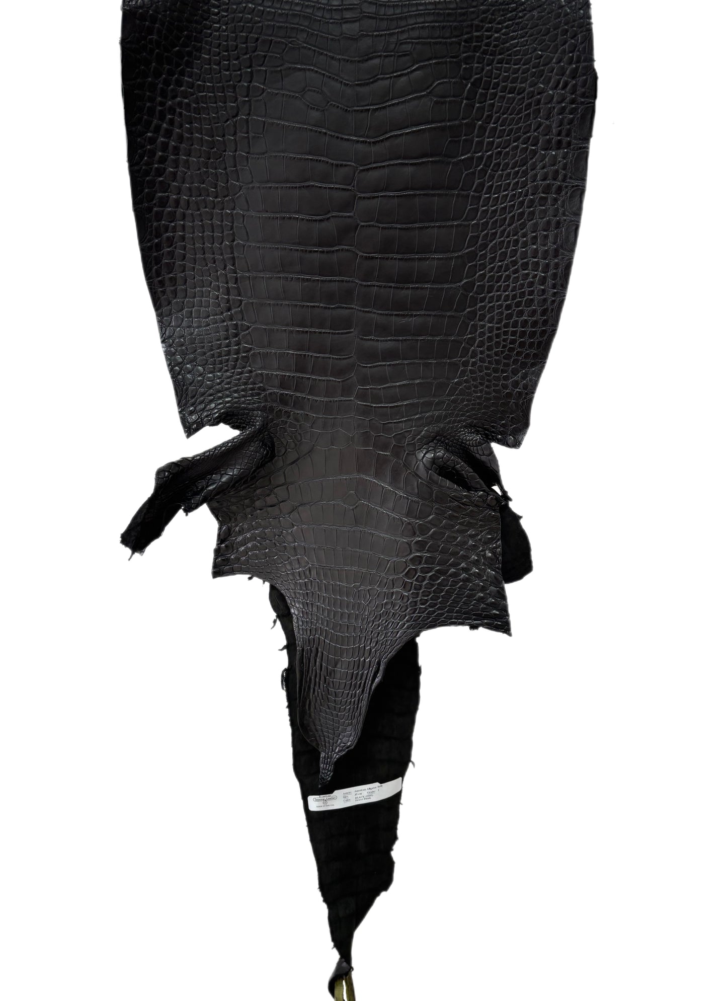 35 cm Grade 1 Black Matte Farm-Raised American Alligator Leather - Tag: LA25-0316474