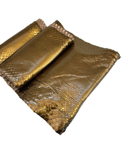 3.6 M Front Cut Gold Python Leather