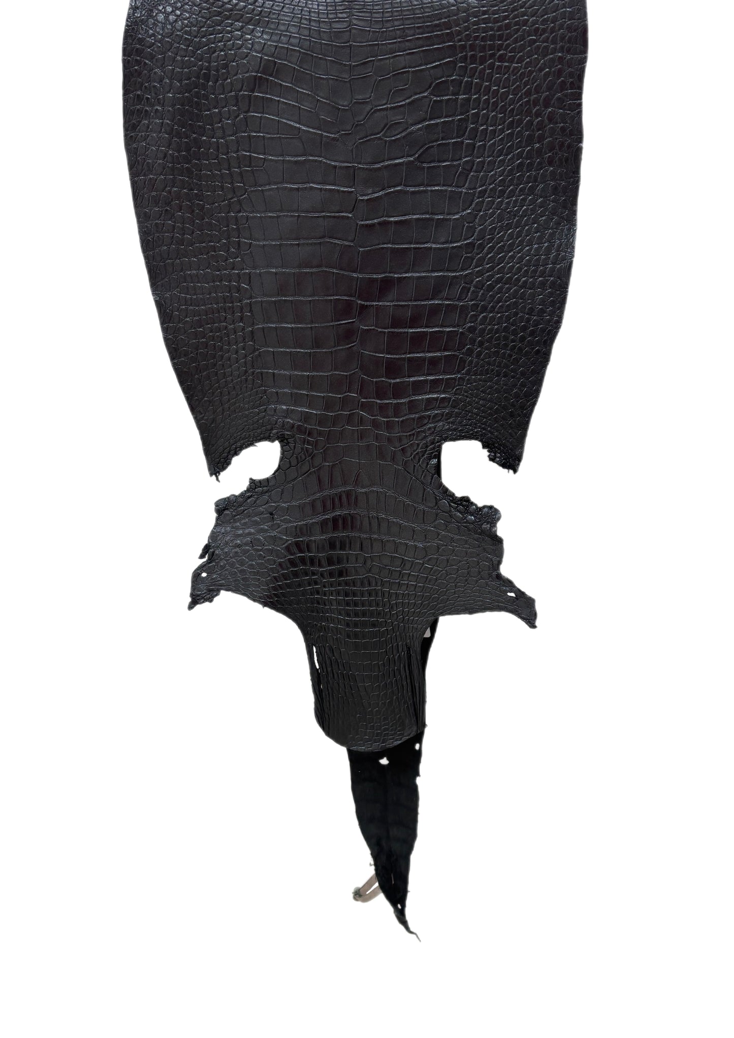 35 cm Grade 2/3 Metallic Black Shimmer Matte Wild American Alligator Leather - Tag: LA18-0013492